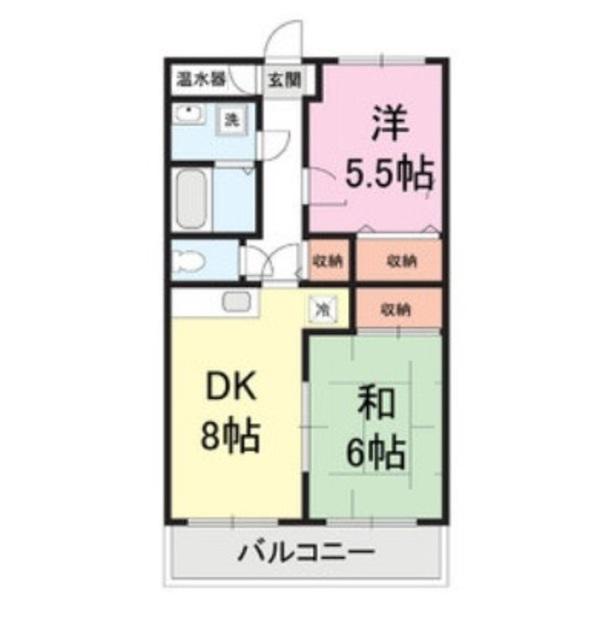 ワルトハイム青山(2DK/2階)の間取り写真