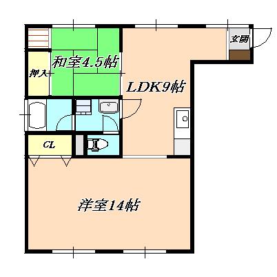 天文町ビル(2LDK/4階)の間取り写真