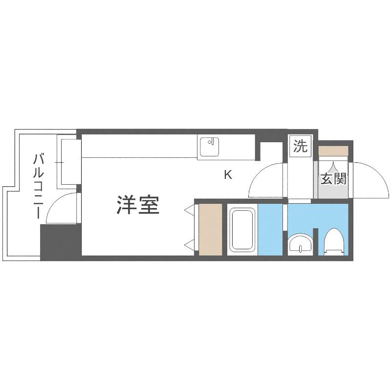 ラヴィータ410(1K/5階)の間取り写真