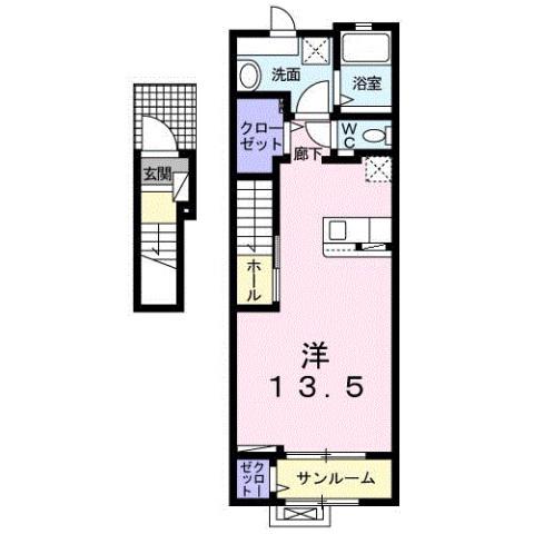 ラ リュミエール(ワンルーム/2階)の間取り写真