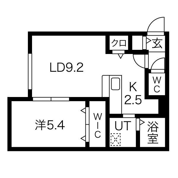 アヴァンティ ステージ(1LDK/1階)の間取り写真