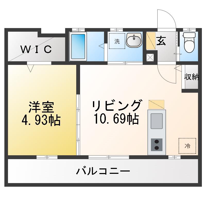 戸塚町計画(1LDK/3階)の間取り写真