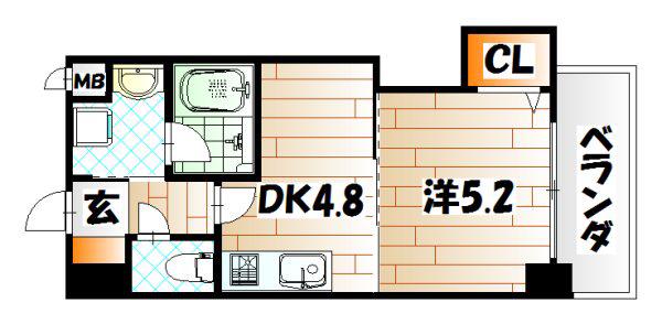 THE SQUARE PLATINUM RESIDENCE(1DK/9階)の間取り写真