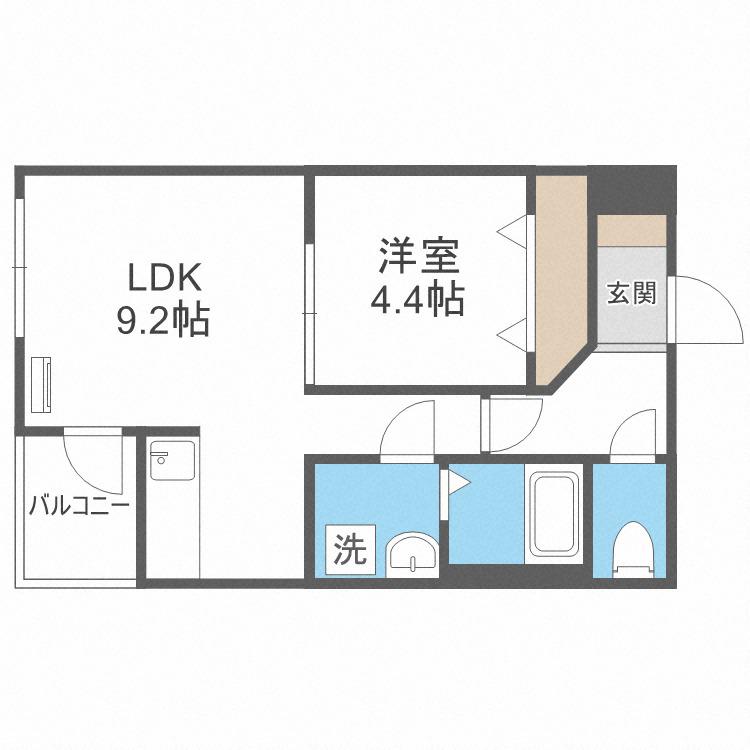 円山公園ビューアパートメント(1LDK/3階)の間取り写真