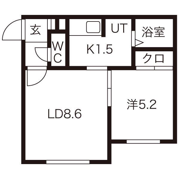 クリスタルパレス(1LDK/4階)の間取り写真