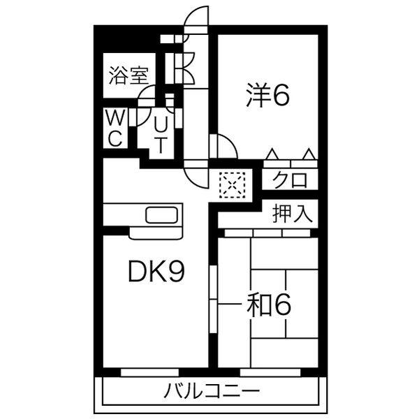 クリオコート(2DK/3階)の間取り写真