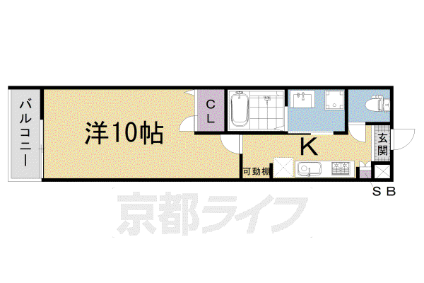 カサカーネ(1K/3階)の間取り写真