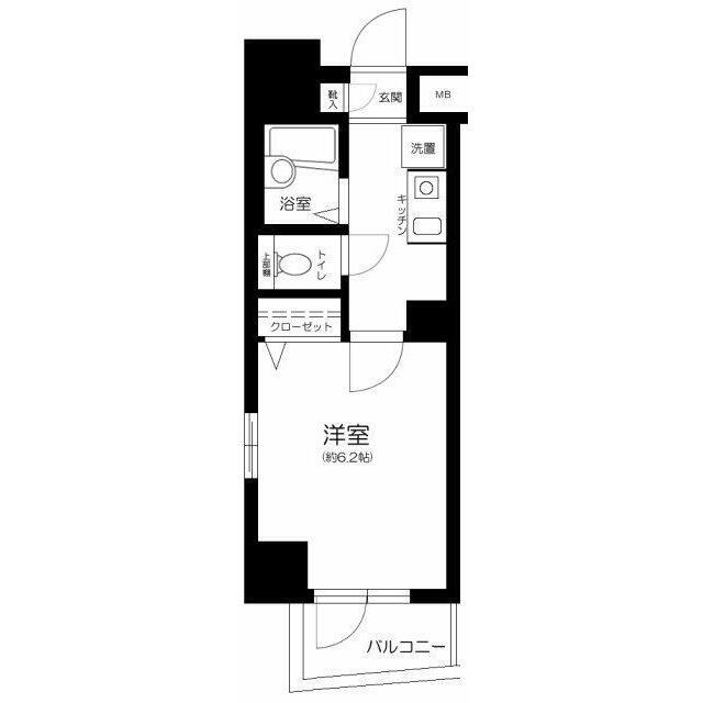 リクレイシア西麻布I番館(1K/12階)の間取り写真