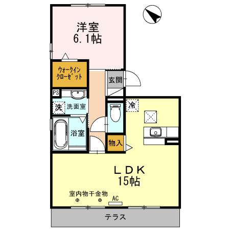 セジュールゆめみらい(1LDK/1階)の間取り写真