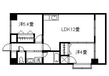 AHKUTY東谷山III(2LDK/3階)の間取り写真