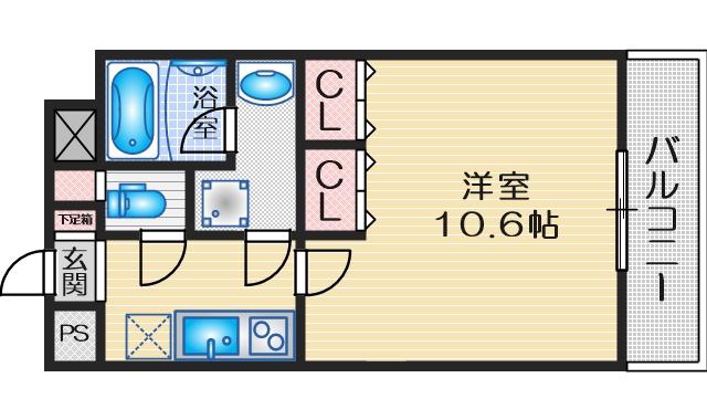 協同レジデンス江坂(1K/2階)の間取り写真