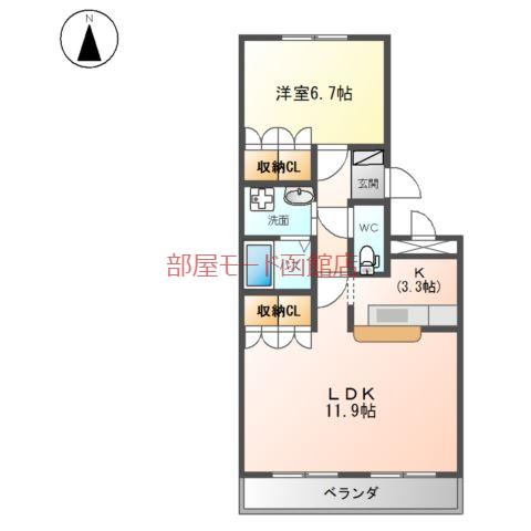 ピアレ・柏木(1LDK/3階)の間取り写真