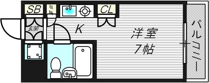 ベストレジデンス尼崎(ワンルーム/2階)の間取り写真