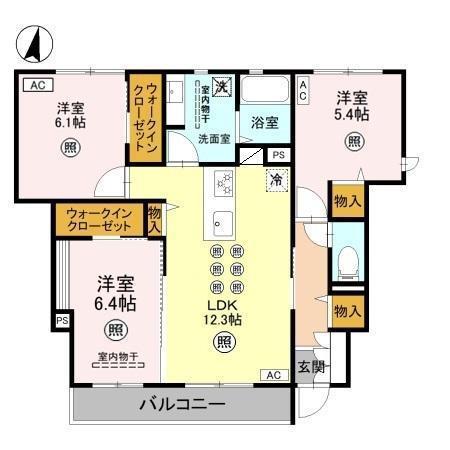 CASA RIO(3LDK/1階)の間取り写真