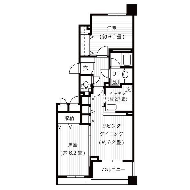 クレストフォルム日本橋人形町(2LDK/4階)の間取り写真
