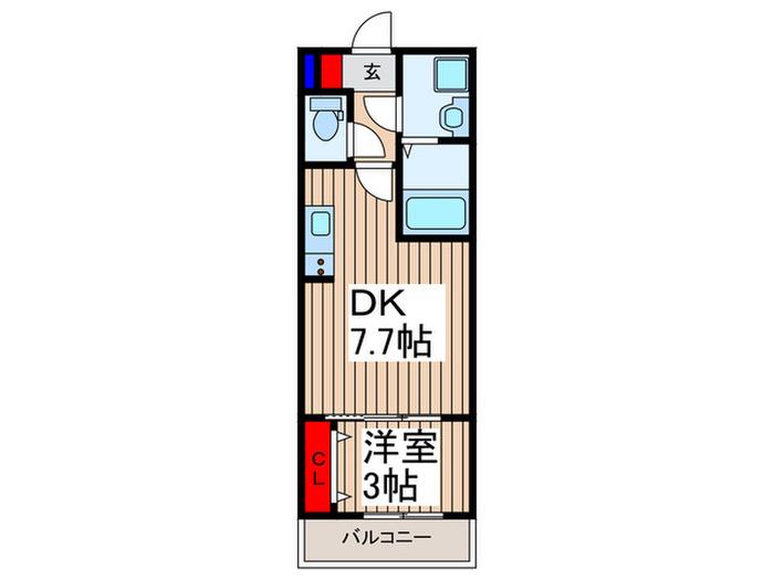 川越新宿町Z-MAISON(1DK/1階)の間取り写真