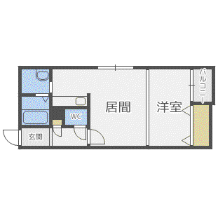 クロスティアS6W8(1LDK/3階)の間取り写真