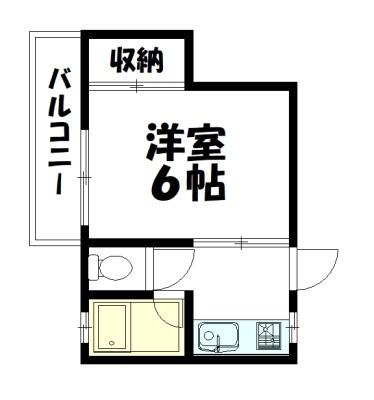 コーポ高橋(1K/1階)の間取り写真
