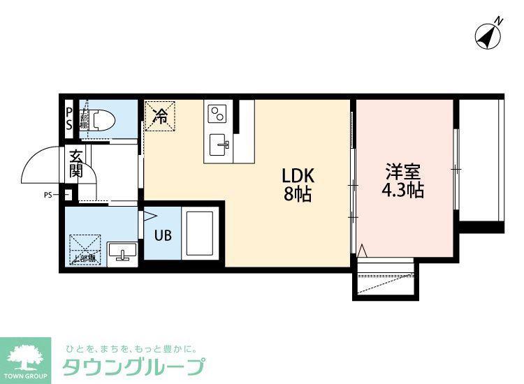 ROBOT HOME 西八王子(1LDK/2階)の間取り写真