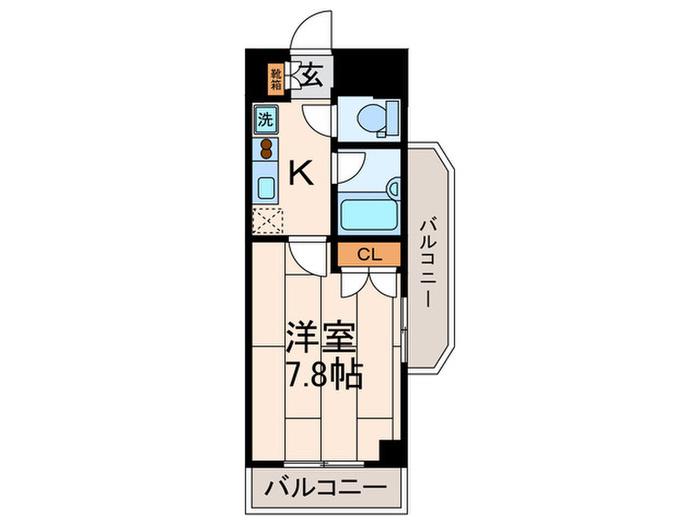 リバーシティー新城(1K/3階)の間取り写真