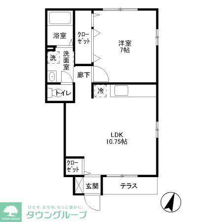 パラッツォ石神井(1LDK/1階)の間取り写真