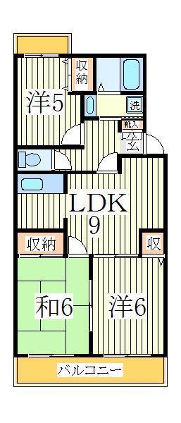 パールメゾン鏑木(3LDK/2階)の間取り写真