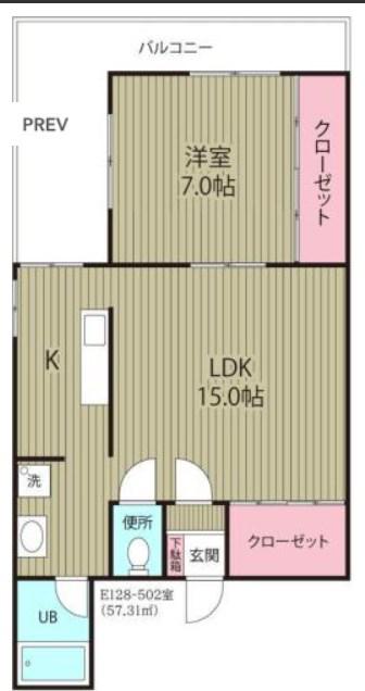 KOB 6(1LDK/5階)の間取り写真