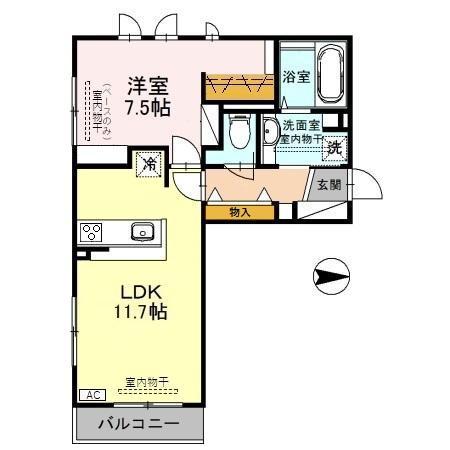 STELLA NOVE(1LDK/3階)の間取り写真