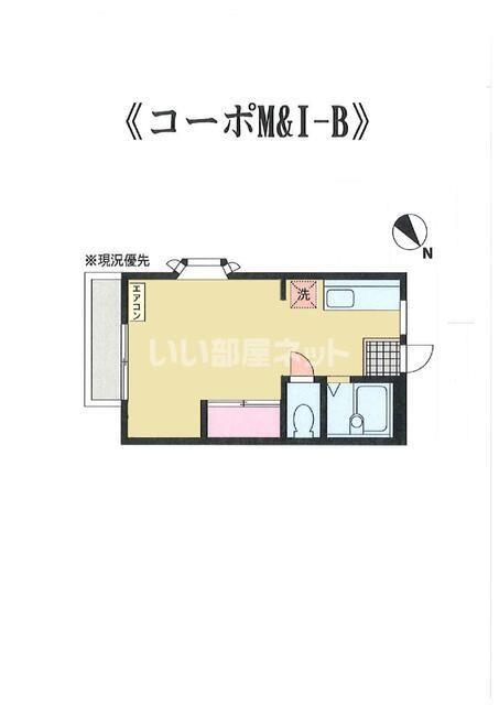 コーポM&I-B(ワンルーム/1階)の間取り写真