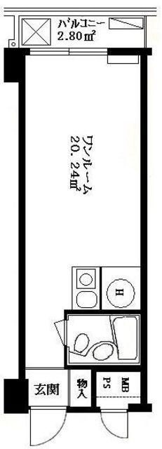 プレジデントハイツ五反田(ワンルーム/3階)の間取り写真