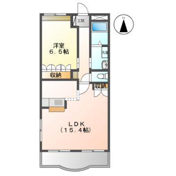 ガーデン鏡池(1LDK/5階)の間取り写真