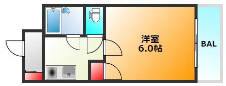 オークTAKEDA(1K/3階)の間取り写真