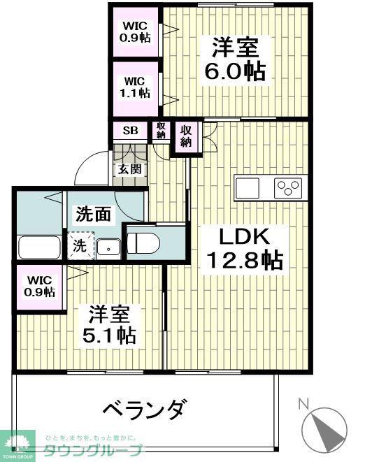 ウィステリア(2LDK/2階)の間取り写真