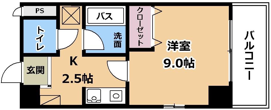 エランビタール III(1K/4階)の間取り写真