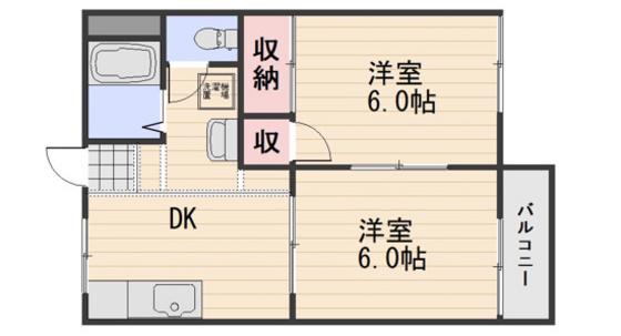 児玉コーポ(2DK/1階)の間取り写真