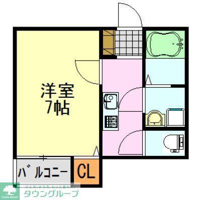 フェリス浜野町(1K/1階)の間取り写真