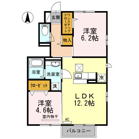 フォレストパークサイド永利(2LDK/1階)の間取り写真