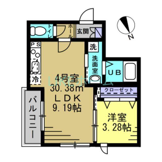 TUP津田沼(1LDK/3階)の間取り写真