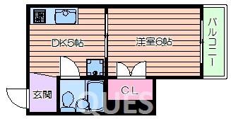 EXIT13(1DK/3階)の間取り写真