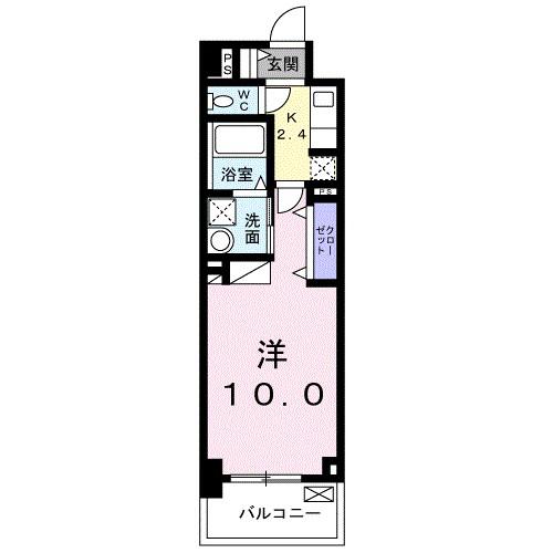 トゥジュール T.Y(1K/2階)の間取り写真