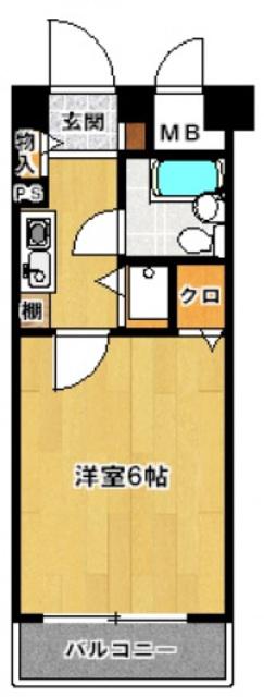 エクセランス・ド天神(1K/1階)の間取り写真