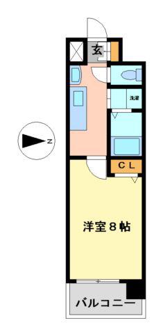 リアライズ記念橋(1K/10階)の間取り写真