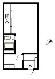 エステート川端(1DK/2階)の間取り写真