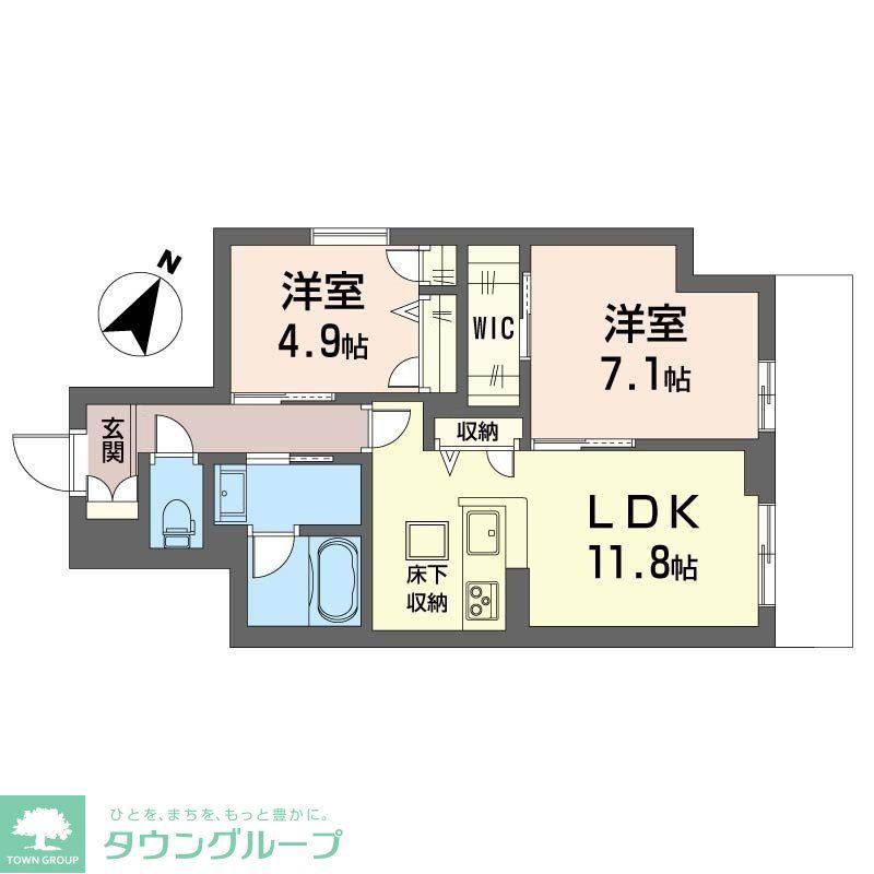 サンロード辻堂東海岸(2LDK/1階)の間取り写真