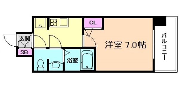 大阪ウエストレジデンスII(1K/6階)の間取り写真