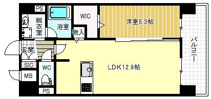 ヴァンドーム 梅田北(1LDK/8階)の間取り写真