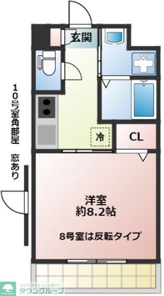 プロスぺリタ大宮S(1K/1階)の間取り写真