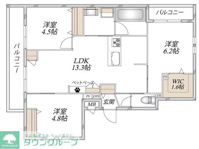 BELLA CASA(2LDK/2階)の間取り写真