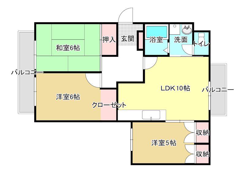 サンヒルズ上田 I(3LDK/2階)の間取り写真