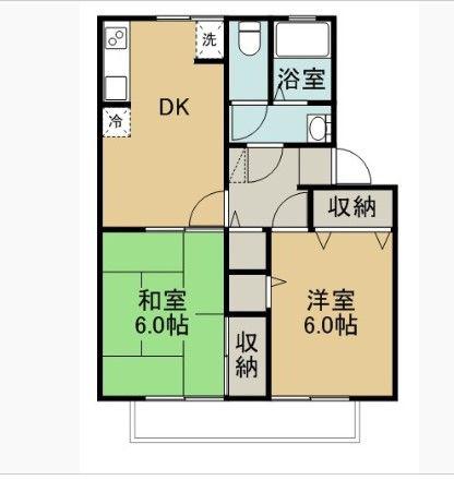 サンライトハイツ(2DK/1階)の間取り写真